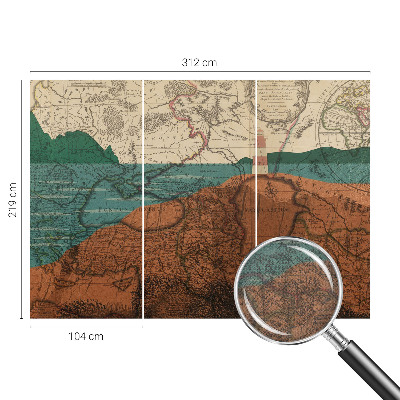 Samolepící fototapeta 3d Historická mapa
