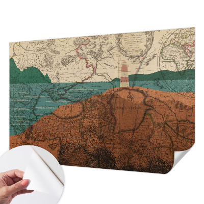 Samolepící fototapeta 3d Historická mapa