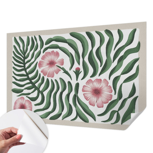 Samolepicí fototapeta do ložnice Květiny listy