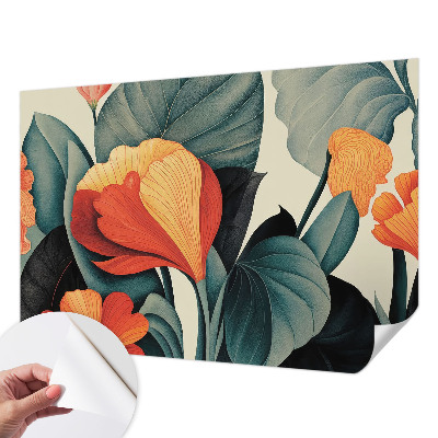 Samolepicí fototapeta do dětského pokoje Barevné květiny