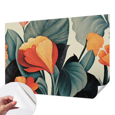 Samolepicí fototapeta do dětského pokoje Barevné květiny