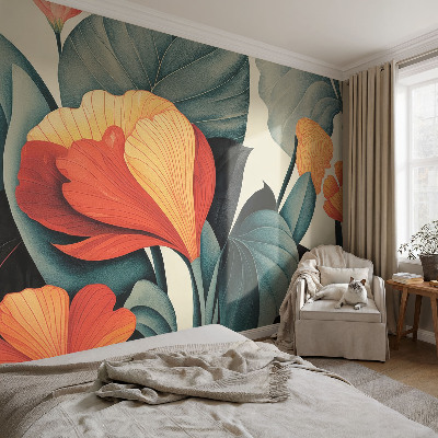 Samolepicí fototapeta do dětského pokoje Barevné květiny