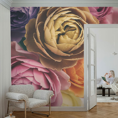 Moderní samolepicí fototapeta Barevné růže
