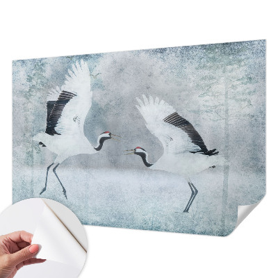 Samolepicí fototapeta na míru Harmonické jeřáby