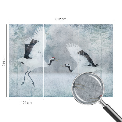 Samolepicí fototapeta na míru Harmonické jeřáby