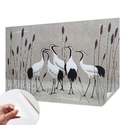 Moderní samolepicí fototapeta Hejno jeřábů