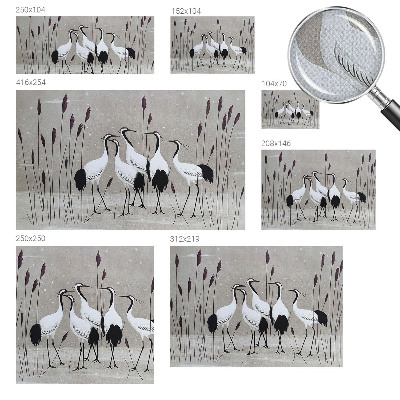 Moderní samolepicí fototapeta Hejno jeřábů