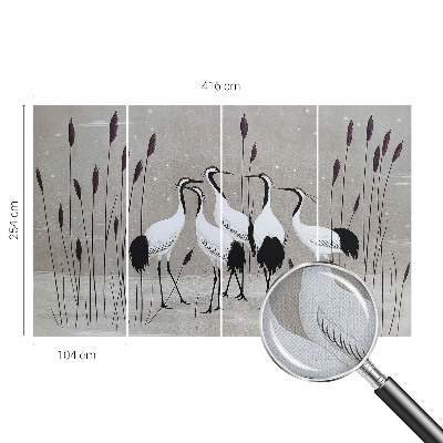 Moderní samolepicí fototapeta Hejno jeřábů