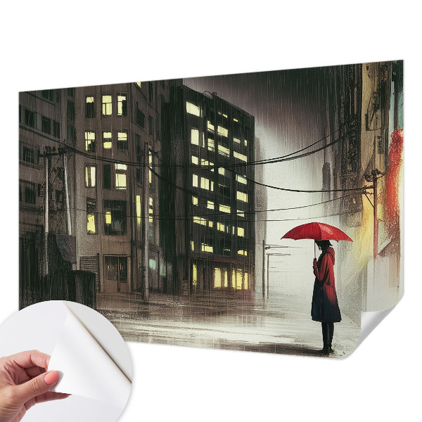 Samolepicí fototapeta na míru Deštivé město