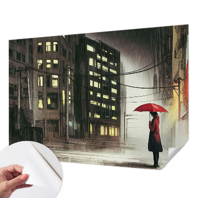 Samolepicí fototapeta na míru Deštivé město