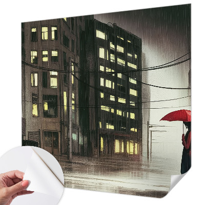 Samolepicí fototapeta na míru Deštivé město