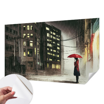 Samolepicí fototapeta na míru Deštivé město