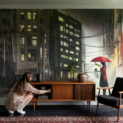 Samolepicí fototapeta na míru Deštivé město