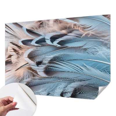 Samolepicí fototapeta do dětského pokoje Modré peří