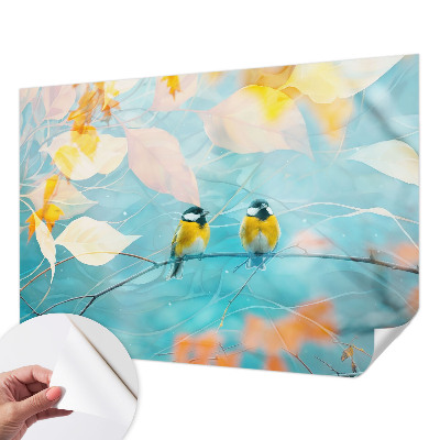 Samolepicí dekorativní fototapeta Jarní ptáci
