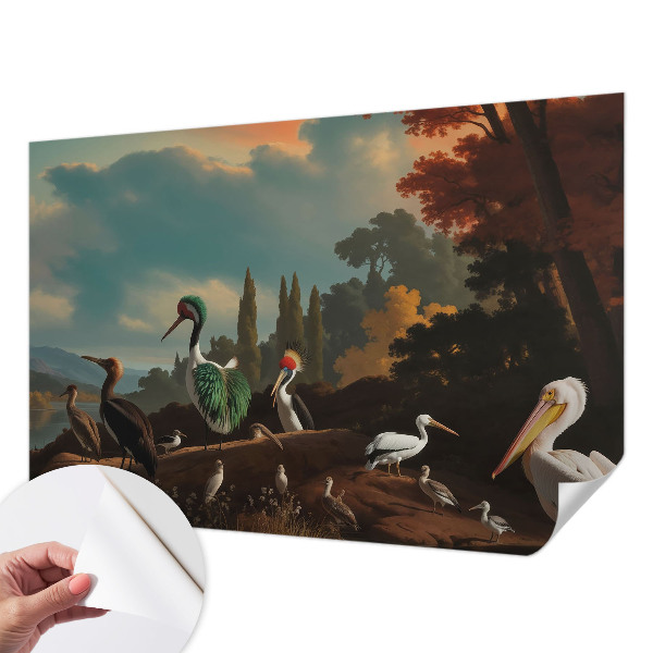 Samolepicí fototapeta do dětského pokoje Malební ptáci