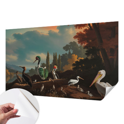 Samolepicí fototapeta do dětského pokoje Malební ptáci