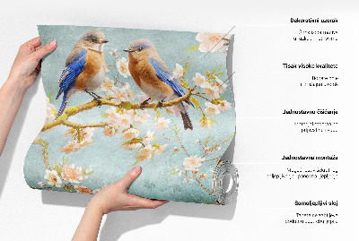 Samolepicí fototapeta Ptáci a lilie