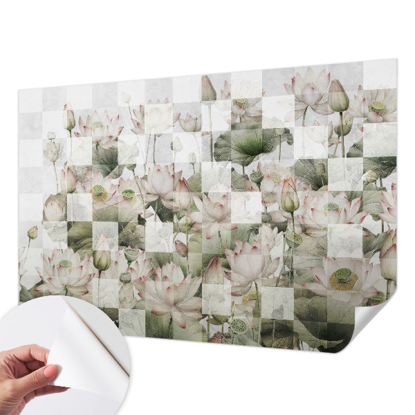 Samolepicí dekorativní fototapeta Lotosové vzory
