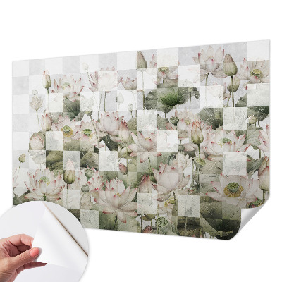 Samolepicí dekorativní fototapeta Lotosové vzory