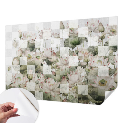 Samolepicí dekorativní fototapeta Lotosové vzory