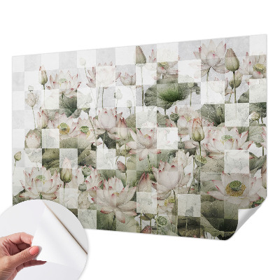 Samolepicí dekorativní fototapeta Lotosové vzory