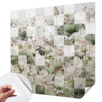 Samolepicí dekorativní fototapeta Lotosové vzory