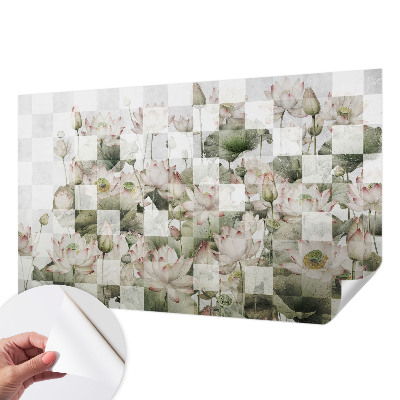 Samolepicí dekorativní fototapeta Lotosové vzory