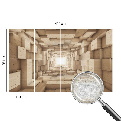 Samolepící fototapeta 3d Dřevěný tunel