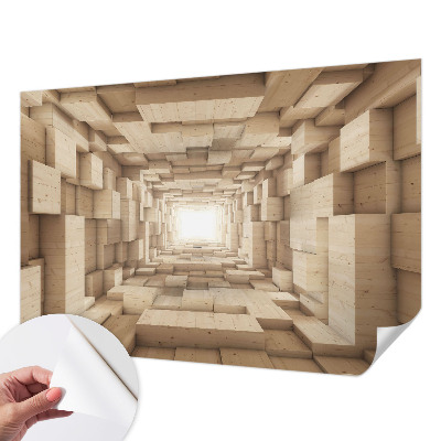 Samolepící fototapeta 3d Dřevěný tunel