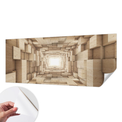 Samolepící fototapeta 3d Dřevěný tunel