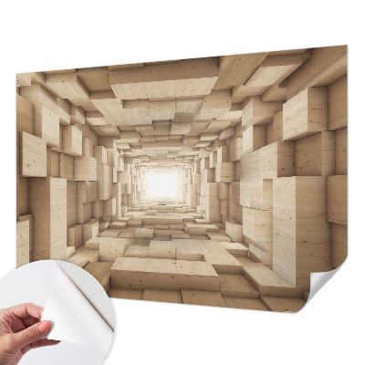 Samolepící fototapeta 3d Dřevěný tunel
