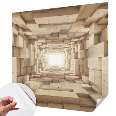 Samolepící fototapeta 3d Dřevěný tunel