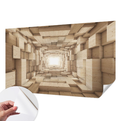 Samolepící fototapeta 3d Dřevěný tunel