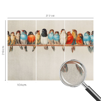 Samolepicí dekorativní fototapeta Ptáci na větvi