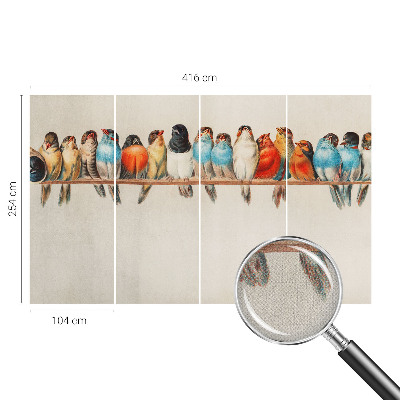 Samolepicí dekorativní fototapeta Ptáci na větvi