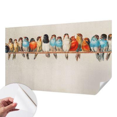 Samolepicí dekorativní fototapeta Ptáci na větvi