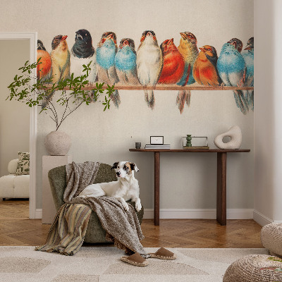 Samolepicí dekorativní fototapeta Ptáci na větvi