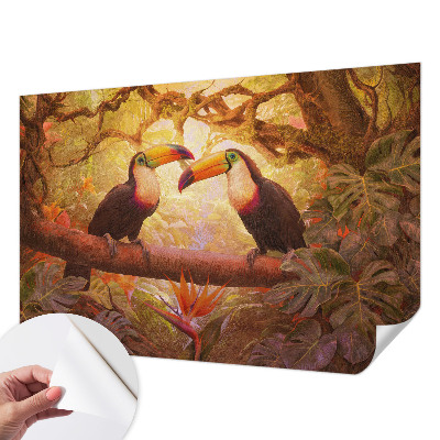 Samolepící fototapeta 3d Barevné tukani