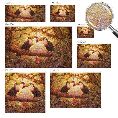 Samolepící fototapeta 3d Barevné tukani