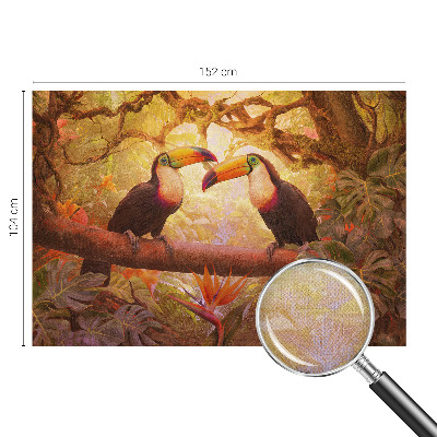 Samolepící fototapeta 3d Barevné tukani