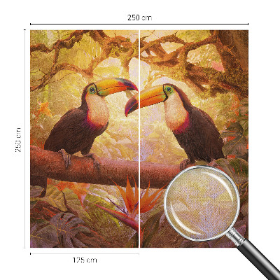 Samolepící fototapeta 3d Barevné tukani