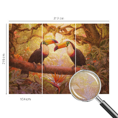 Samolepící fototapeta 3d Barevné tukani