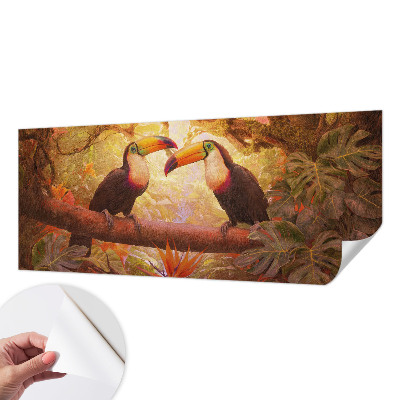Samolepící fototapeta 3d Barevné tukani