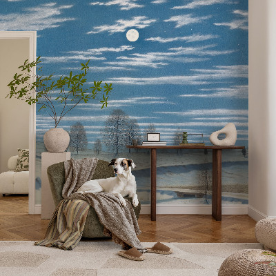 Samolepicí fototapeta do ložnice Zimní krajina