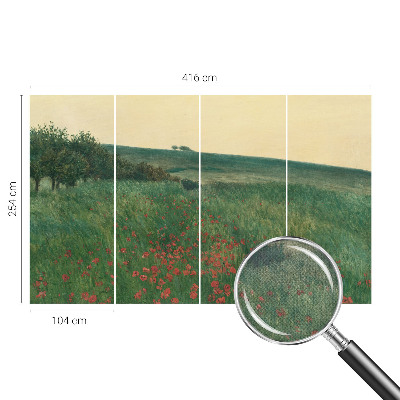 Samolepicí fototapeta do dětského pokoje Maková pole