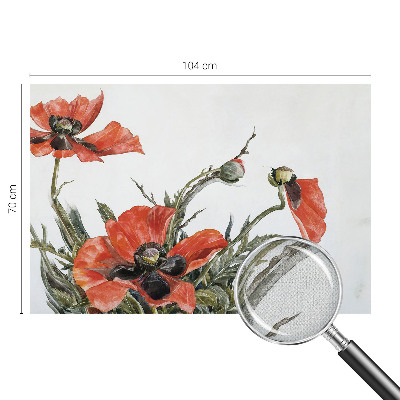 Samolepící fototapeta 3d Červené máky