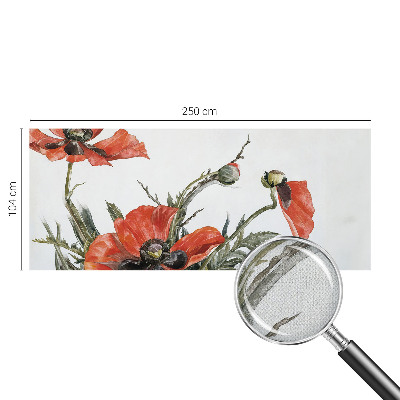 Samolepící fototapeta 3d Červené máky