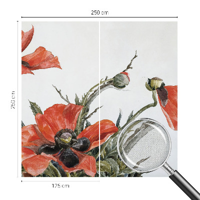 Samolepící fototapeta 3d Červené máky