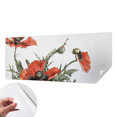 Samolepící fototapeta 3d Červené máky
